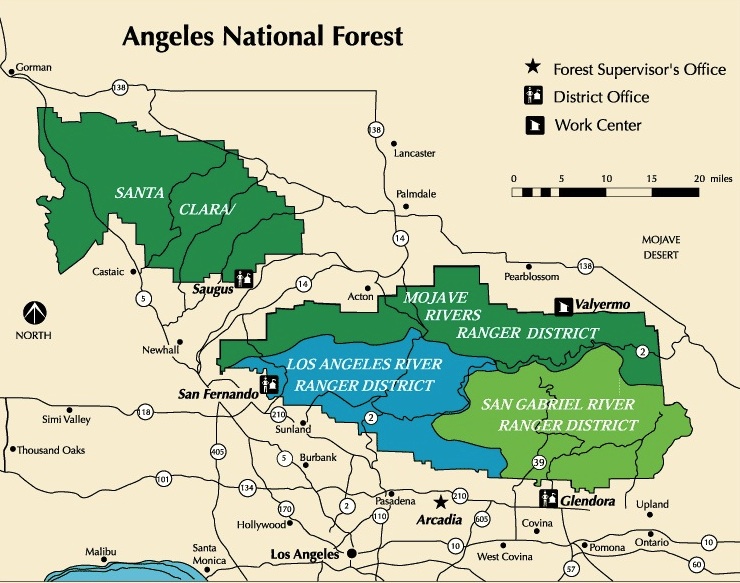 Angeles National Forest Map
