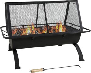 Rectangular Fire Pit with Cooking Grill